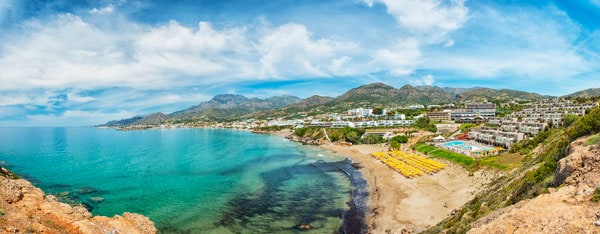 Makrygialos strand ligger på den sydøstlige del af Kreta